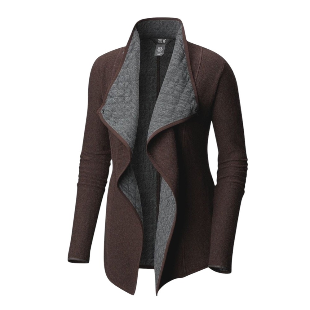 Mountain Hardwear Sarafin Wrap Sweater Womens Wool Blend Brown Gray S/P